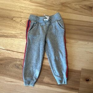Boden Gray Kids Jogger Pants with Red Stripe